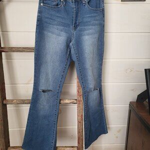 YMI Blue Jeans Flared With Cut Size 4